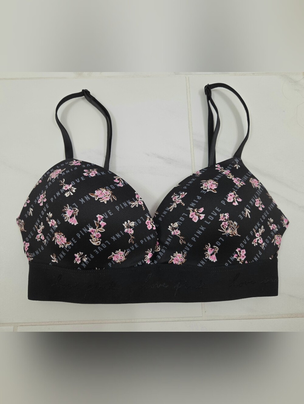 PINK Victoria's Secret Love Floral Wireless Bra